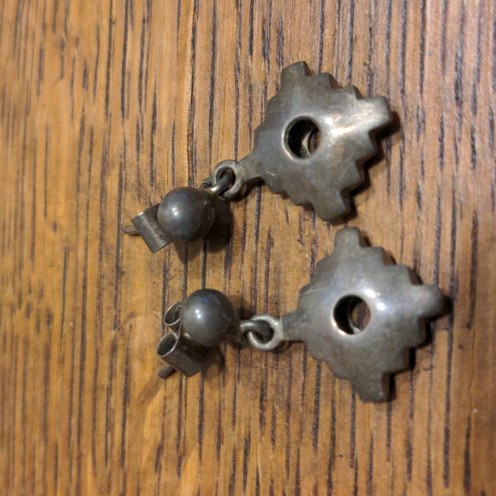 Vintage Silver Southwestern Cross Earrings